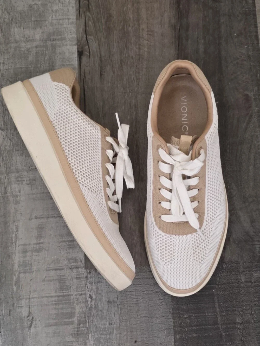 Vionic Galia  White  Knit  Platform Sneakers